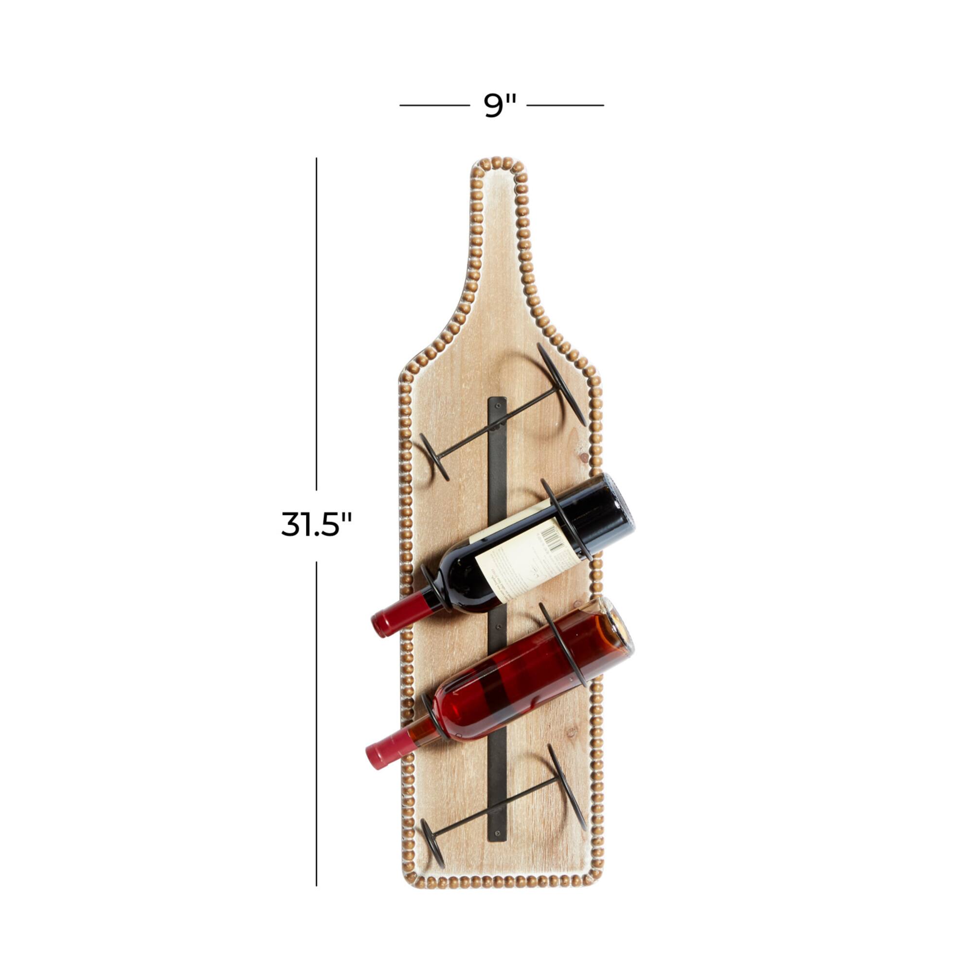 32" Brown Wood Farmhouse Wine Holder
